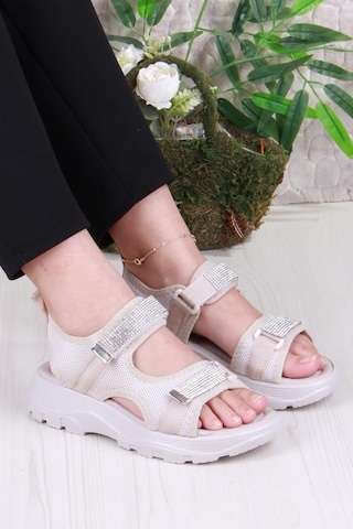 Fort 35400 Diva Comfort Rahat Çırtlı Kadın Sandalet Bej