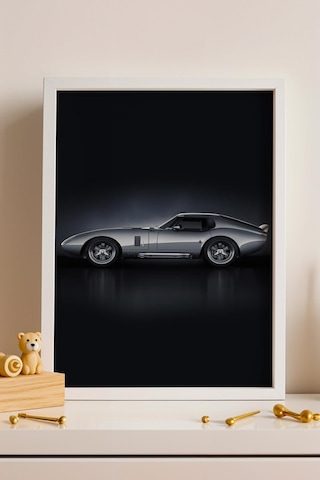 Saturn Shelby Cobra Daytona Coupe Çerçeveli Tablo Erkek Odası Ve Garaj Dekoru Classic Car Collection