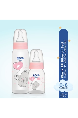 Wee Baby Klasik Biberon Seti 125 ML + 250 ML Pembe