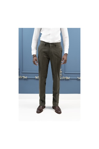 Notra Regular Fit Pamuklu Dokulu Kışlık Gabardin Pantolon Yeşil