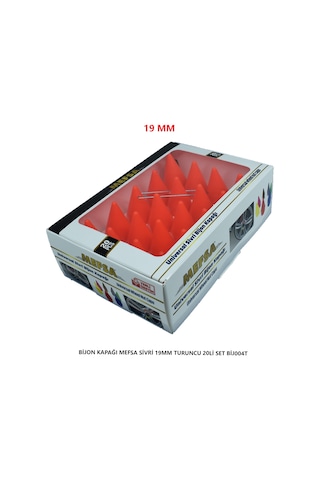 Bijon Kapağı Sivri 19 Mm Turuncu 20 Li Set