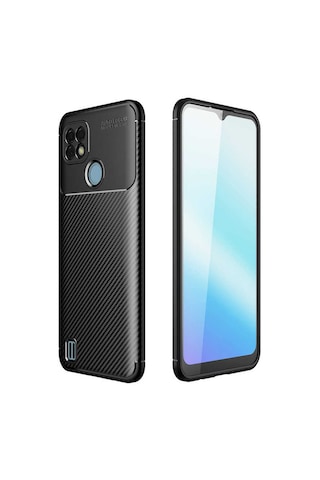Goocamp Realme C21 Kılıf Negro Silikon Kapak - Siyah Siyah