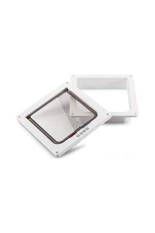 Geekyou Kedi Köpek İçin İki Yönlü Giriş Çıkış Kapısı, Abs Malzeme, 20x19x2cm Beyaz, Evcil Hayvan Erişim Aracı