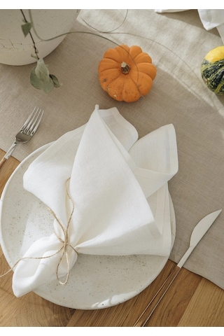 Wellstil Premium Keten Peçete 6'lı 40 x 40 Beyaz