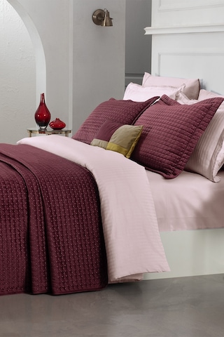 Sarev Dustin Bordo Çift Kişilik Yatak Örtüsü Seti Bordo