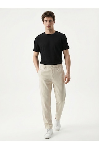 Relax Fit Erkek Pantolon Ekru