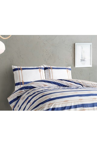 Doqu Home Marine Nevresim Takımı Serene Çift Kişilik - Beyaz Çok Renkli