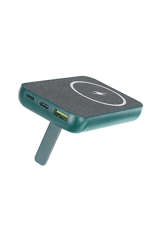 S-Link S-P50 5000 mAh Magsafe Standlı Kablosuz Şarj Cihazı Yeşil