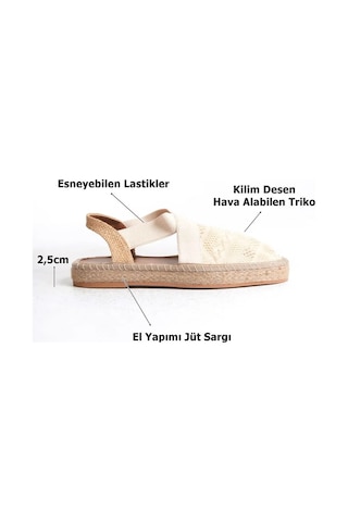 Trendella Kadın Bej Espadril Ayakkabı Tr19my01c Kırmızı