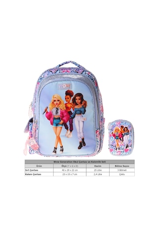 Wow Generation Music Kız Çocuk Lila İlkokul Okul Çantası Ve Kalemlik Seti - Setwg-w6044c Çok Renkli