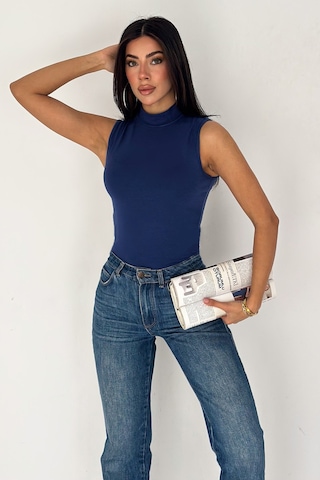 Noa & Noa Kadın Kolsuz Boğazlı Basic Body Sleek Core Mavi