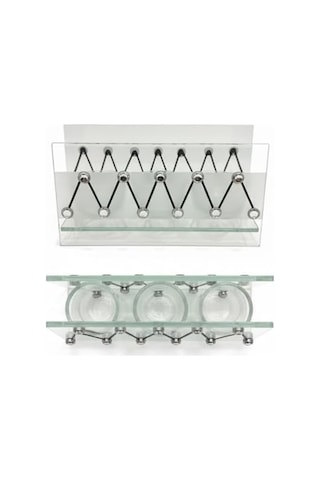 Cam Dekoratif Zikzak Tasarımlı Şamdan 20x9 Cm Tealight Ve Banyo Düzenleyici Modern Ev Ofis Masaüstü Aksesuar A.Ağaç