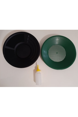 İn Mekanik Gold- Pan Üstü Elek-Altın Vakum Pompası ve Siyah Pan N11.275