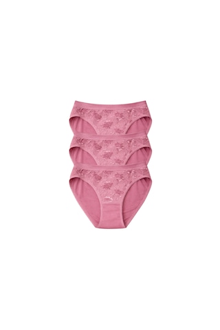 Tutku Kadın Pamuklu Slip Külot 3'lü Set Rahat Kesim Günlük Pembe