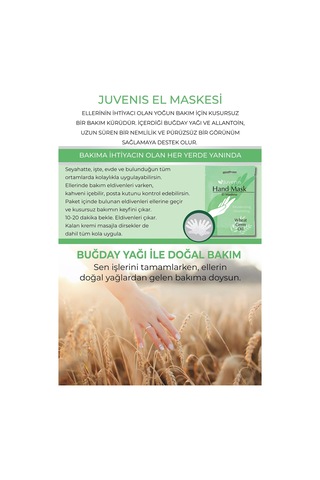 Juvenis Buğday Yağlı Kuru Ciltler İçin Nemlendirici El Maskesi 18 G