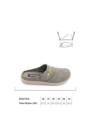 Gezer Kadın Kışlık Nakışlı Tasarım Cırtlı Ayarlanabilir Rahat Taban Ev Bahçe Terlik Gt1kzm.16117.03.012.f61 Bej