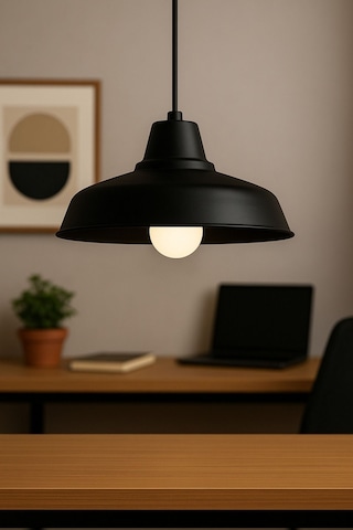 Lunora Metal Tekli Siyah Sarkıt Avize Retro Model Salon Avize