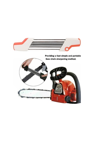 Symbee El Tipi Zincir Bileme Aleti - 4.8mm Çapında Manuel Zincir Bileyici, Pratik Ve Kullanışlı Testere Zinciri Keskinleştirici, Turuncu-beyaz