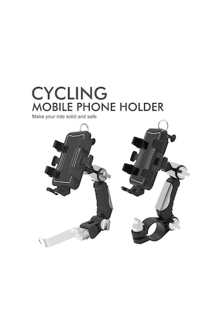 Ebitda Çok Renkli Motosiklet-bisiklet Navigasyon Telefon Tutucu, Handlebage Braketi, Yatay-dikey Ayarlanabilir, Plastik Malz Çok Renkli