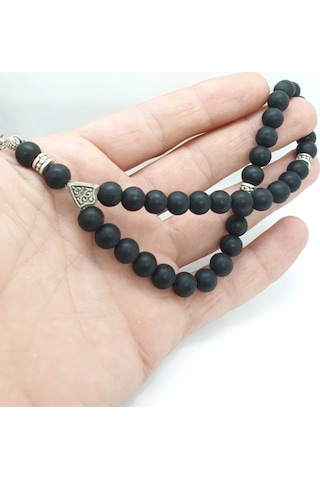 Sertifikalı Doğal Taş Mat Oniks Taşı 8 Mm Tesbih