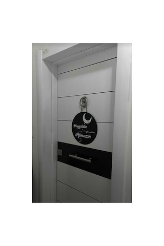 Pey Aksesuar Hoşgeldin Ramazan Kapı Süsü, Ramazan Duvar Dekoru, Ramazan Duvar Süslemesi Siyah