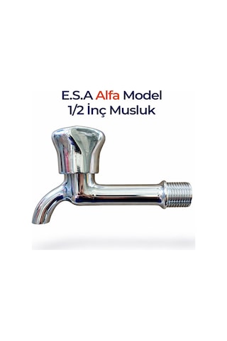Esa Alfa Model Musluk 1/2'' Uzun Tip Lavabo Evye Bahçe Dış Mekan Uyumlu