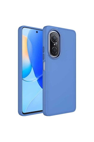 Huawei Nova 9 Se Kılıf Metal Çerçeve Ve Buton Tasarımlı Silikon Zore Luna Kapak Lavendery Gray
