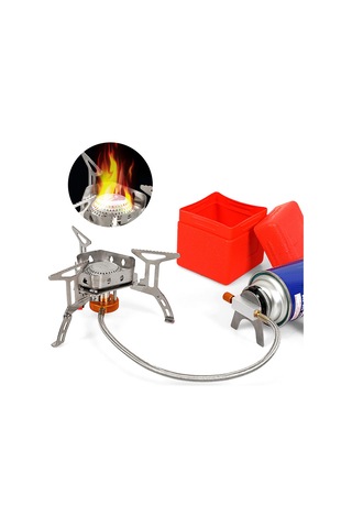 Jeemson Hk360 3500w Fırınsız Kamp Ocağı, Aluminyum-çelik Konstruksiyeli, Rüzgar Engeli Ve Taşıma Çantası İle Tam Set Gümüş