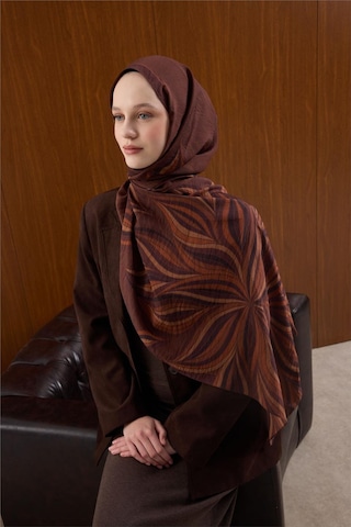 Silk Home Viskon Karışımlı Mayda Şal Kiremit Zemin Çok Renkli Desenli Tok Duruşlu 190x70