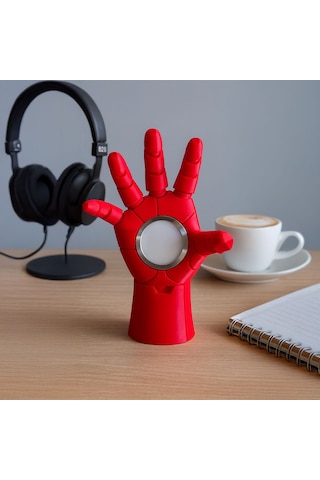 Iron Man El Tasarımlı Dekoratif Masa Lambası-fibrika Store Kırmızı