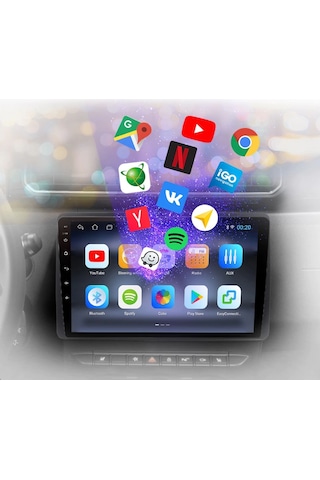 DACİA YENİ DUSTER ANDROİD 4GB/64GB MULTİMEDYA 2018 2021 10. İNC HD IPS EKRAN PARK KAMERASI HEDİYELİ