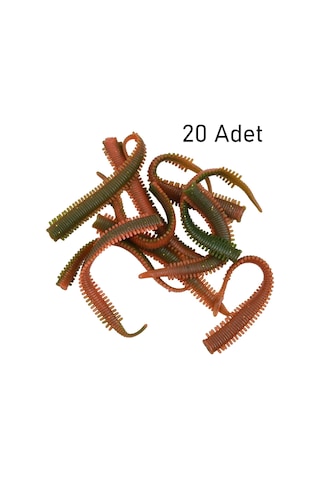Valkyrie 20 Adet Silikon Solucan Yem 8.5cm Esnek Yumuşak Yapay Balık Yemi Spin & Tatlı Su Avı İçin