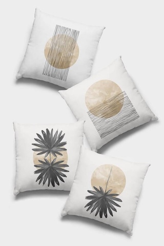 Antrasit Modern Çift Taraflı 4'lü Set Kırlent Kılıfı 4kr022n11