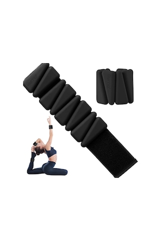 Gymo Pro Series Ayarlanabilir Silikon Bilek Ağırlığı 2x500gr Üçgen Siyah