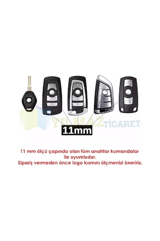 Bmw Anahtarlık Metal Alaşım Logo Amblem Arma 3M 1 Adet 11 Mm