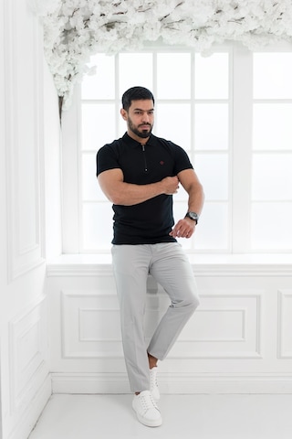 Paul Martin Fermuarlı Polo Yaka Regular Fit T-Shirt Siyah
