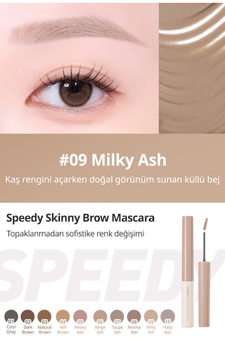 Perıpera Speedy Skinny Brow Mascara 09 Milky Ash