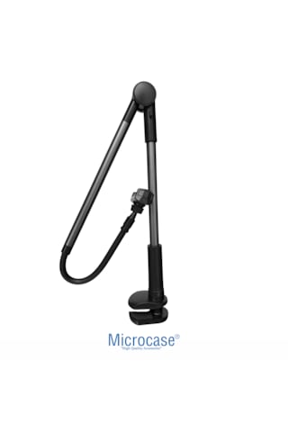Microcase 360 Döner Başlıklı Masa Üstü Telefon Tutucu Katlanabilir Akrobat Telefon Standı - Al5726 Gri