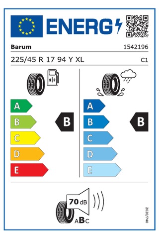 Barum 225/45 R17 94Y XL Fr Bravuris 6 Yaz Lastiği 2025