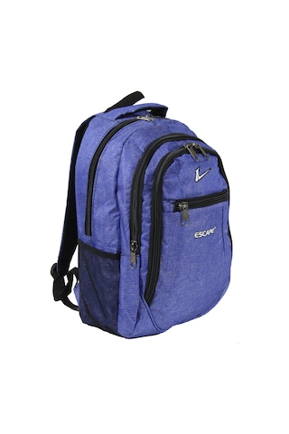 Escape Esc 307 Çizgili Polyester Kumaş Sırt Çantası Sax Saks Mavi