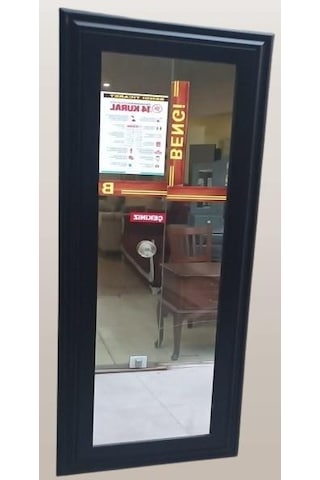 Mdf Lam Kenar Siyah Flotal Ayna Kutuda Sevk El Yapım Duvar Boy Aynası 45x115 CM