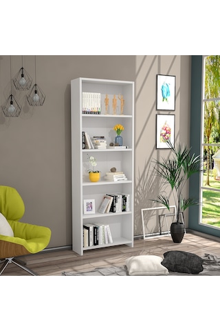 Nurmobilya Nur Mobilya Melissa 5 Raflı Kitaplık Beyaz
