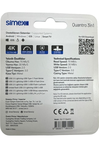 Samsung Uyumlu Type C Flash Bellek 128 Gb Otg Usb Disk Pc