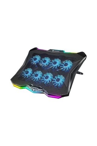 Laptop Soğutma Standı 7 Kademeli Rgb Gaming Notebook Soğutucu, 9-17.3 İnç Uyumlu, 8 Fanlı Sessiz Profesyonel Soğutma Standı
