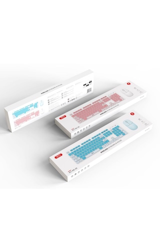 Dco Kb-05 Kablosuz Klavye Ve Mouse Seti Pembe Optik