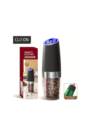 Honeybeeshop 1 Adet Plastik Gövdeli Biber Değirmeni Elektrikli Tuz Karabiber Öğütücü Otomatik Öğütme Ayarlanabilir Öğütme Kalitesi Led Işıklı Kolay Temizlenir Ahşap