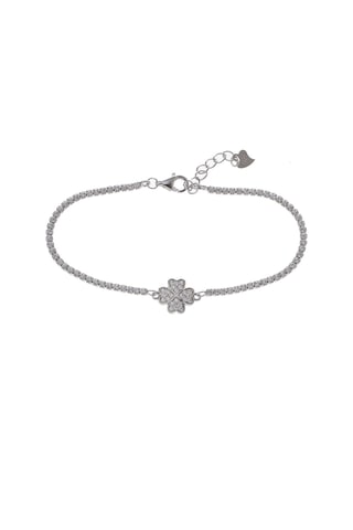 Yonca Model 925 Ayar Gümüş İnce Suyolu Kadın Bileklik Gümüş