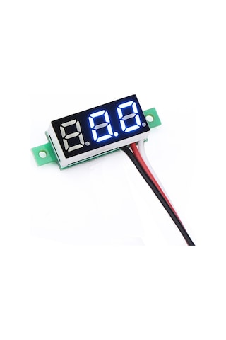 Alkatronik-Voltmetre 0.28' 0-100V Mavi 3 Telli Dijital Led Gösterge Voltaj