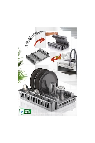 Tezgah Üstü Katlanır Bulaşıklık - Tabaklık - Kurutmalık Bulaşık Düzenleyicisi