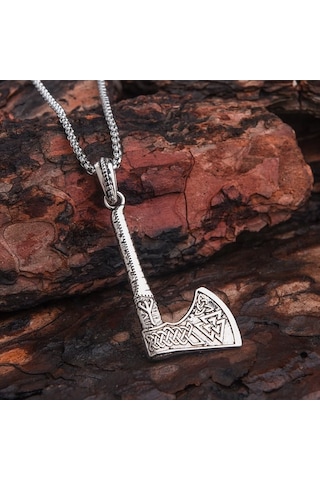 Viking Best Savaşçı Baltası Erkek Kolye Çelik İskandinav Takı